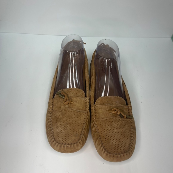 UGG Suede Moccasin Loafers Women’s Size 10 Brown Slip-On Comfort Shoes - Picture 3 of 11